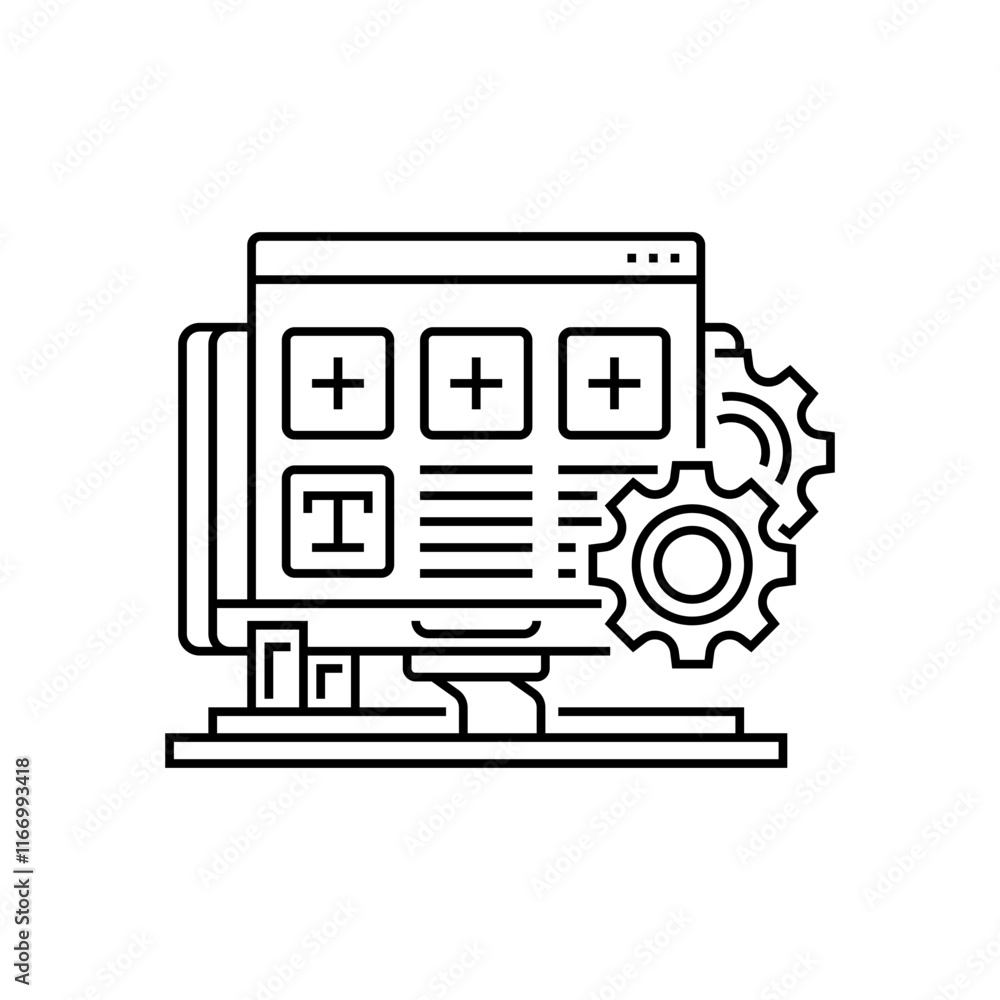 Poster form builder line icon. linear style sign for mobile concept and web design. outline vector icon.