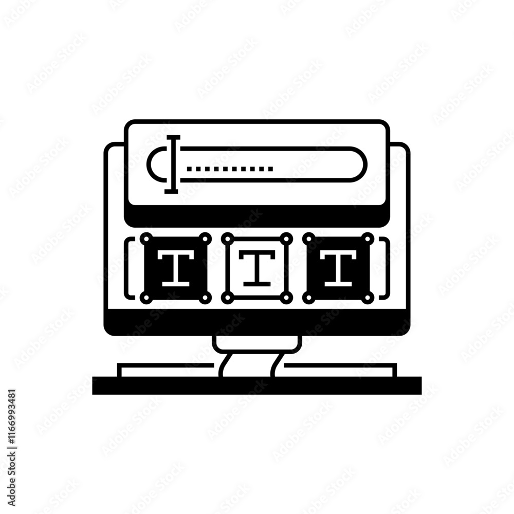 Poster text input field line icon. linear style sign for mobile concept and web design. outline vector icon