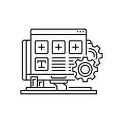 Form Builder Line Icon. linear style sign for mobile concept and web design. Outline vector icon.