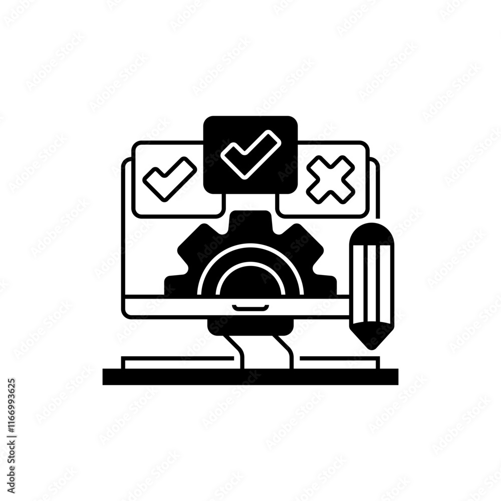 Poster survey settings line icon. linear style sign for mobile concept and web design. outline vector icon.