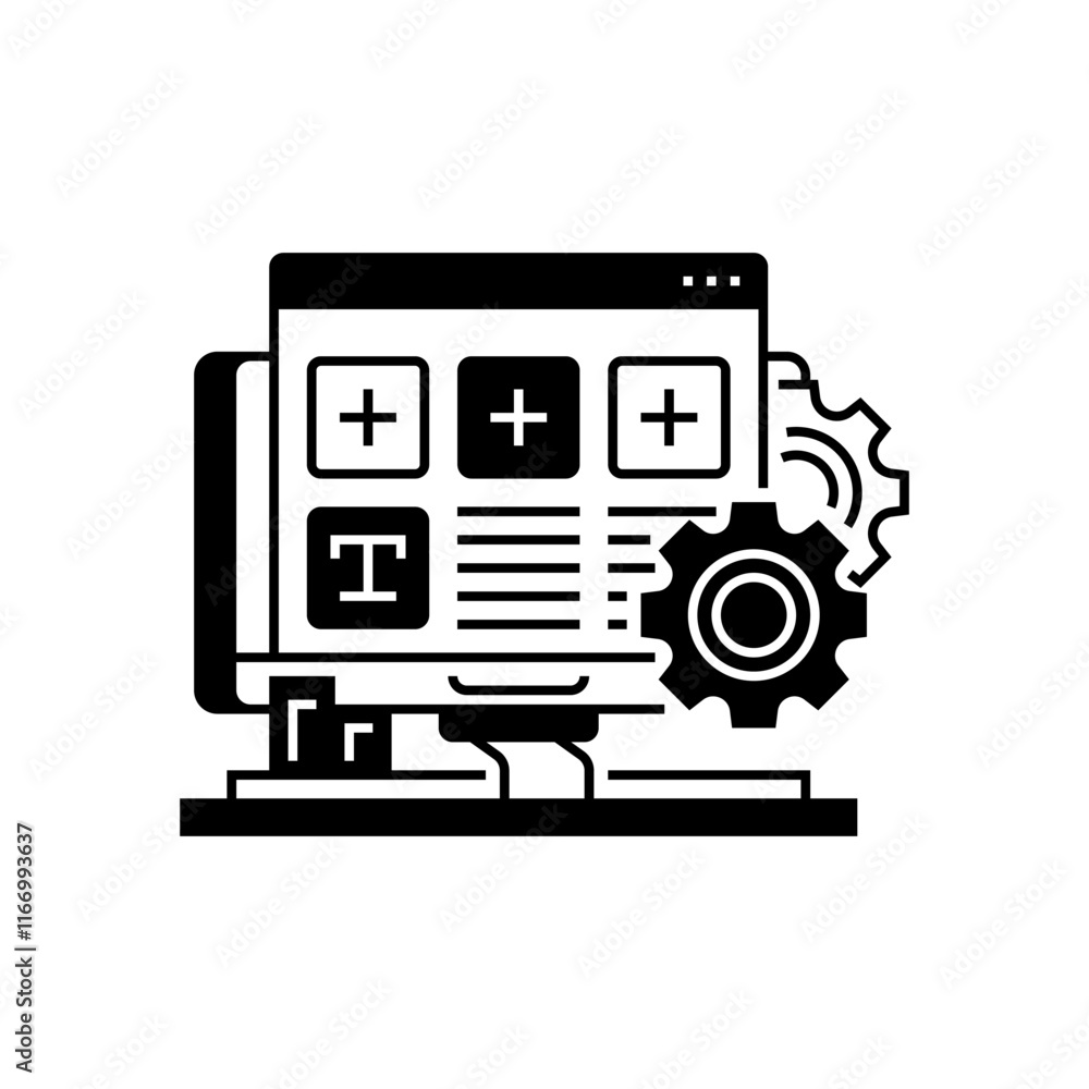 Poster form builder line icon. linear style sign for mobile concept and web design. outline vector icon.