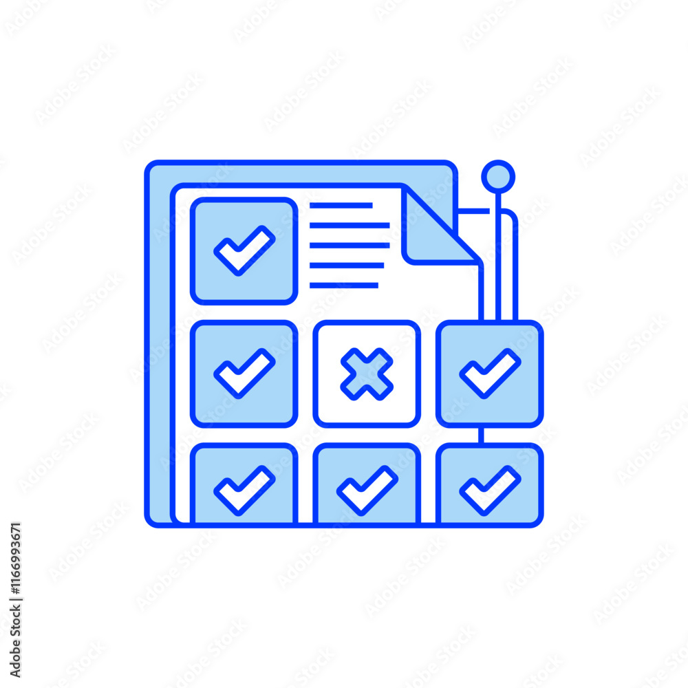 Poster checklist line icon. linear style sign for mobile concept and web design. outline vector icon.