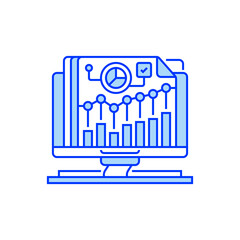 Graph Report Line Icon. linear style sign for mobile concept and web design. Outline vector icon.