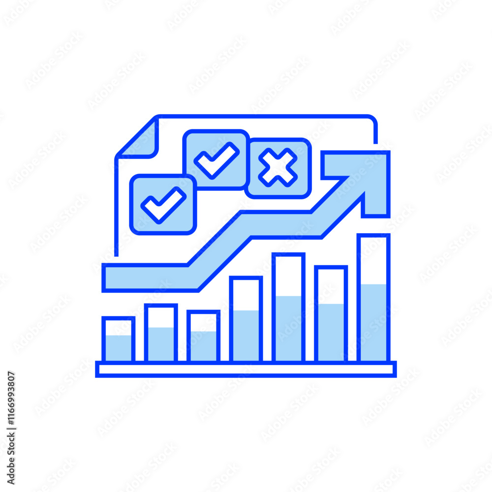Poster trend arrow line icon. linear style sign for mobile concept and web design. outline vector icon.