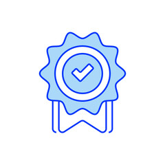 Completion Badge Line Icon. linear style sign for mobile concept and web design. Outline vector icon.