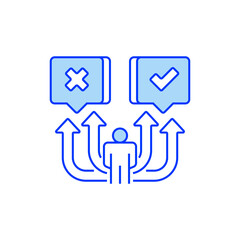 Yes or No Option Line Icon. linear style sign for mobile concept and web design. Outline vector icon.