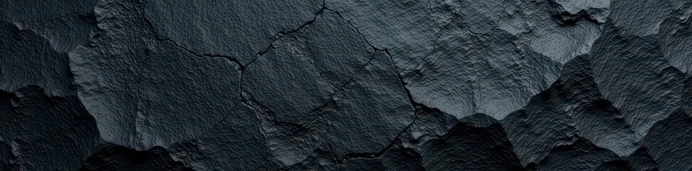 Fototapeta premium Dark gray black slate, rough texture, stone background , grey, wall