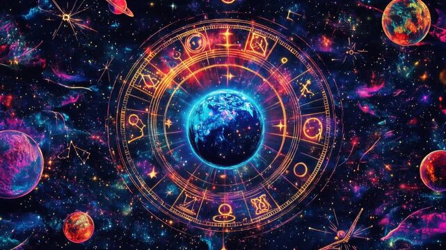 horizontal video with matrix of fate in space style