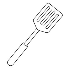 
Slotted Spatula Kitchen Utensil Outline Vector Illustration
