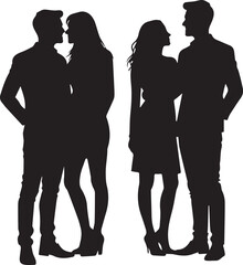 silhouette of a couples