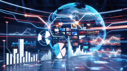 Global communications network concept Diversity business.