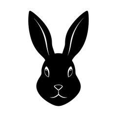 Easter Bunny Head Silhouette vector illustration