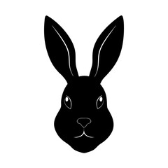 Easter Bunny Head Silhouette vector illustration
