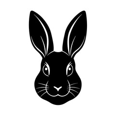 Easter Bunny Head Silhouette vector illustration