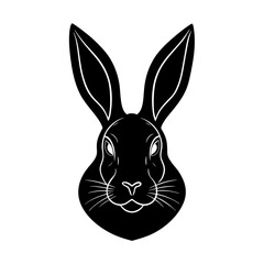 Easter Bunny Head Silhouette vector illustration
