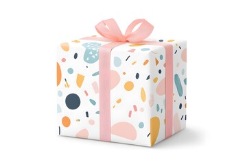 Single Gift box on white background