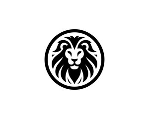 Lion head logo, lion head icon, lion face logo. Simple silhouette. Flat style. Logo design template.