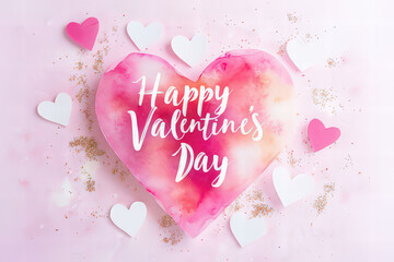 elegant Valentine's day design with pink hearts, valentine's day card, background