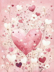elegant Valentine's day design with colorful hearts, valentine's day card, background