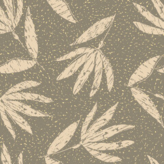 Block Print Flowers Seamless Pattern