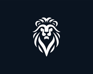 Lion head logo, lion head icon, lion face logo. 