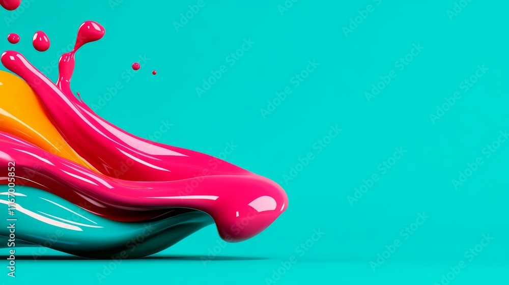 Poster 3d technology abstract art dynamic fluid kv background creative design