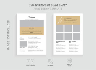 Home rental welcome book guide flyer