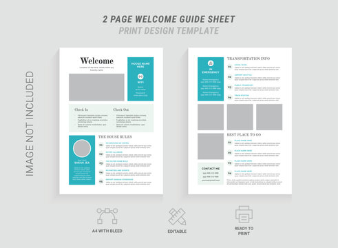 Home rental welcome book guide flyer