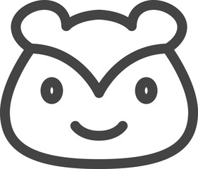 線画動物の単品アイコン　リス