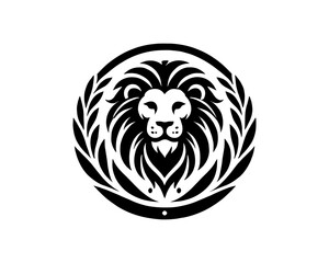 Lion head logo, lion head icon, lion face logo. Simple silhouette. Flat style. Logo design template.