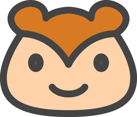 カラー動物の単品アイコン　リス