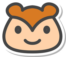 ステッカー風動物の単品アイコン　リス