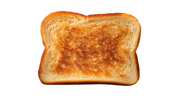 bread toast  top view isolated on white background