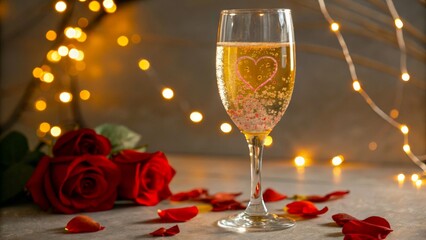 champagne and roses