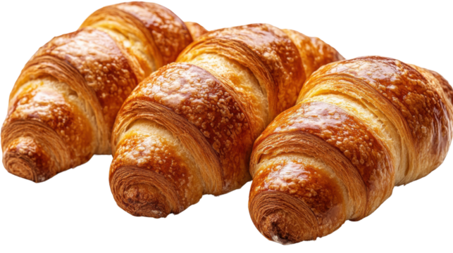 breads viennoiserie  on white background