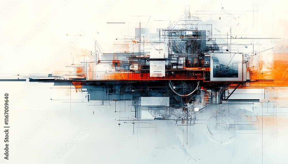 Poster abstract background with a complex education sketch, merging cuttingedge technology with innovative 