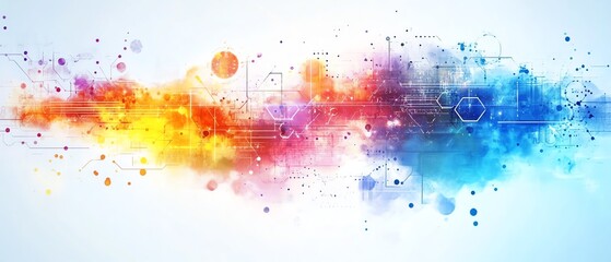 Abstract technology background featuring a complex education sketch, incorporating modern tech elements and innovative learning methods, creating a visually stimulating design