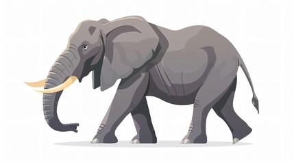 Obraz premium Majestic Gray African Elephant Walking - Exotic Wildlife Photography