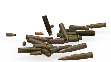 ammo cartridge falls with white background