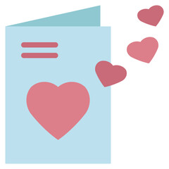 card greeting heart love happy celebration flat style icon