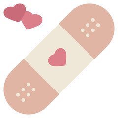 heart love health plaster heal flat style icon