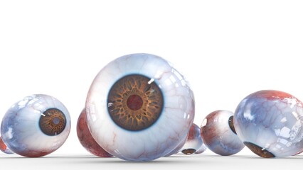artificial eyes with white background