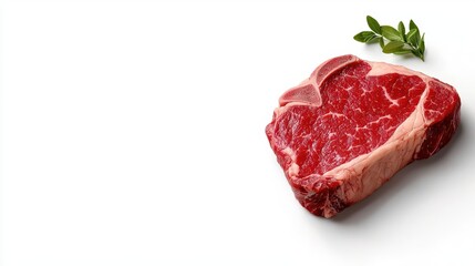 Obraz premium Raw beef steak isolated on white background