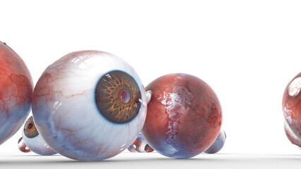 artificial eyes with white background