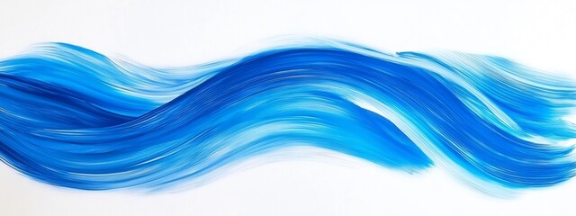 Fototapeta premium Abstract Blue Fluid Brush Strokes Elegant Energetic Aqua Gradient Painting Background