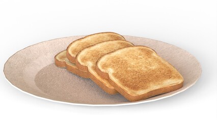 bread slice drop reverse in plate