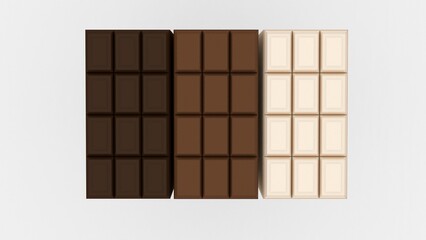 chocolate bar on white background