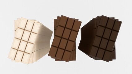 chocolate bar on white background