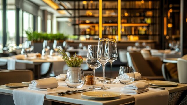 Luxury hotel restaurant serving gourmet meals with a focus on local and international cuisine, beautifully plated