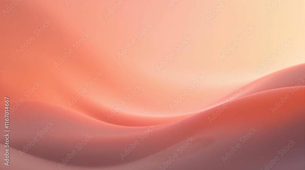 Poster smooth, abstract wave with a gradient of colors transitioning from light pink at the top to a deeper pink at the bottom. A white line runs through the center, creating a visual focal point.